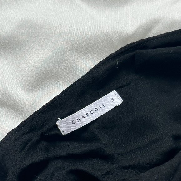 Asymmetric black crop top - Picture 2 of 3